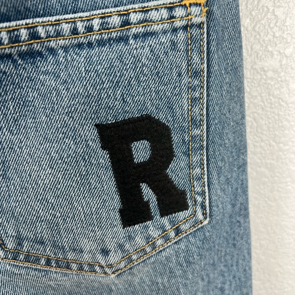 Carmar Hermia Loose Straight Women’s Jeans - Letters Patches Spell It Out Sz 23 - Picture 5 of 7